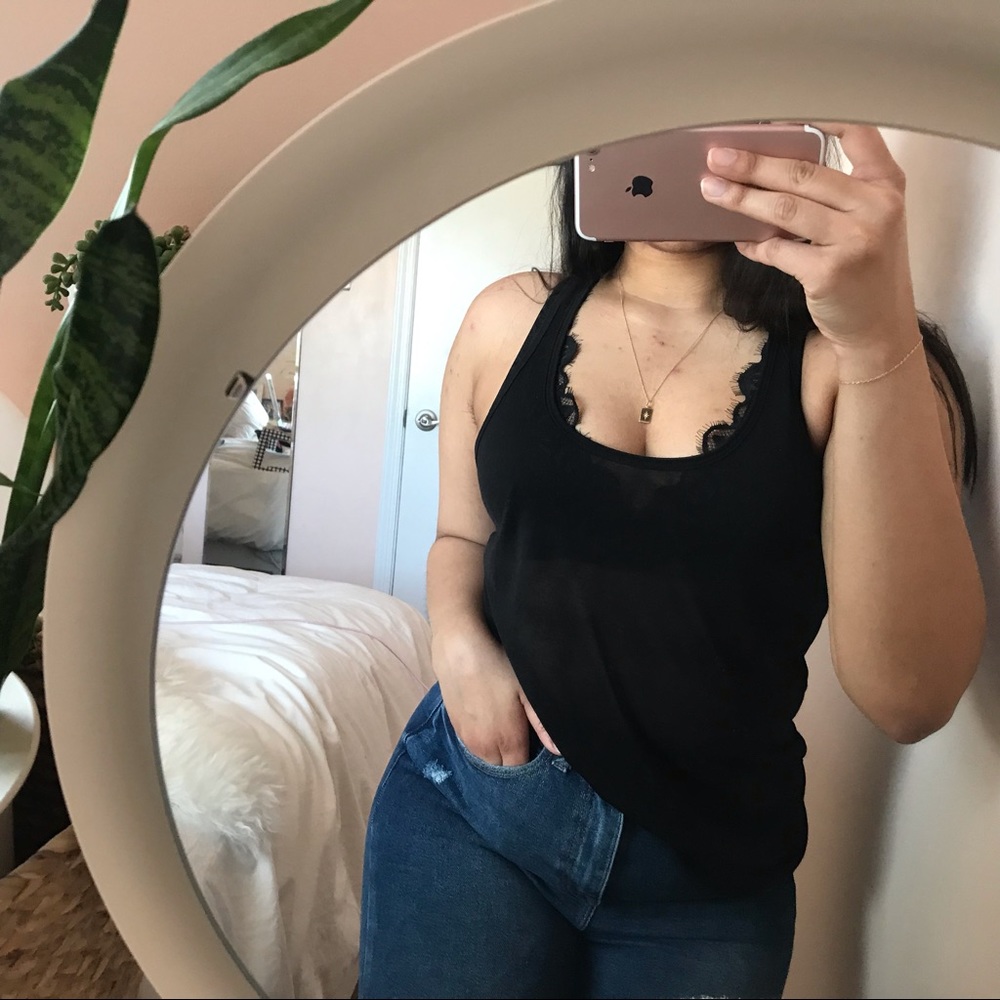 Black Sheer Tank Top